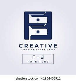 table furniture decor logo icon symbol creative illustration design vector letter mark F U R N I T U R E logo clever logo