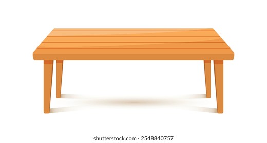 Table furniture icon in flat style. Wooden table vector illustration on isolated background. Dinner desk sign business concept.