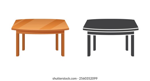 Table furniture icon in flat style. Wooden table vector illustration on isolated background. Dinner desk sign business concept.