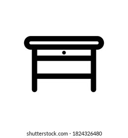 Table (Furniture) icon outline vector. isolated on white background