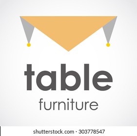 Table furniture interior abstract vector logo design template beauty art real estate business icon property company identity symbol concept