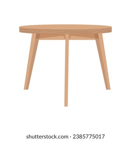 Table Furniture. Interior item for a cozy isolated interior. Designer trendy furniture. Vector illustration of living room furniture in mid century modern style.