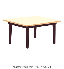table furniture interior perspective flat color vector illustration template design