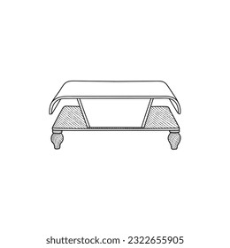 Table furniture minimalist line art design template, vector symbol, sign, outline illustration.