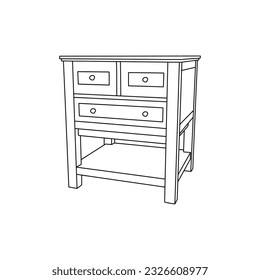 Table furniture minimalist logo, vector icon illustration design template
