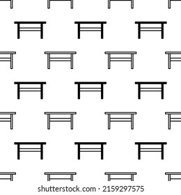Table Furniture Seamless Pattern Icon, Furniture Icon, Flat Surface With Leg Vector Art Illustration