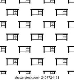 Table Furniture Seamless Pattern Icon, Furniture Icon, Flat Surface With Leg Vector Art Illustration