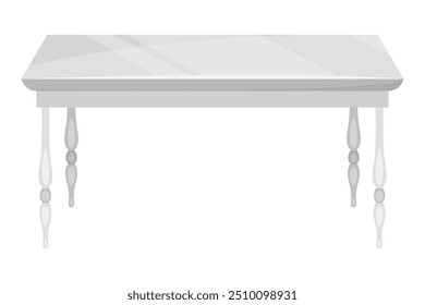 Table furniture of wood, interior wooden desk. Empty wooden table isolated illustration on white background. Vector illustration of platform or stand