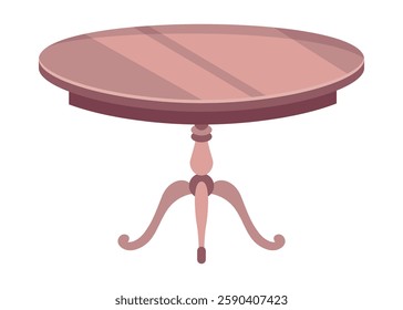 Table furniture of wood, interior wooden desk. Empty wooden table isolated illustration on white background. Vector illustration of platform or stand