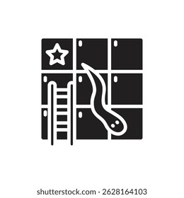 Table Game Ladder Snake Filled Icon Vector Illustration