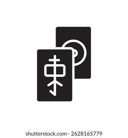 Ilustração do vetor de ícone preenchido do Mahjong do jogo de tabela
