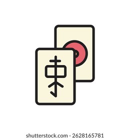 Ilustração do vetor do ícone do Mahjong do jogo de tabela