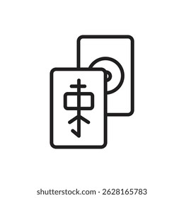 Ilustração do vetor do ícone do contorno do Mahjong do jogo de tabela
