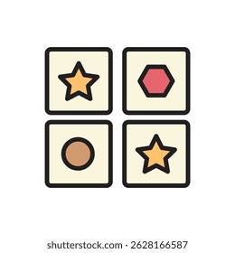 Table Game Memory Icon Vector Illustration