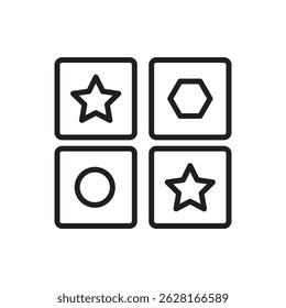 Table Game Memory Outline Icon Vector Illustration