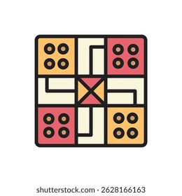 Table Game Parcheesi Icon Vector Illustration