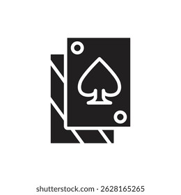 Table Game Poker Card Filled Icon Vector Illustration
