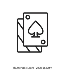 Table Game Poker Card Outline Icon Vector Illustration