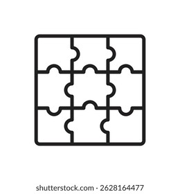 Juego de mesa Puzzle Outline Icon Ilustración vectorial