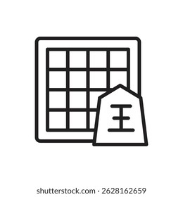 Tabellenspiel Shogi Umrisssymbol Vektorgrafik