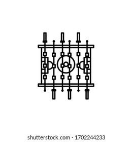 table game, soccer line icon on white background