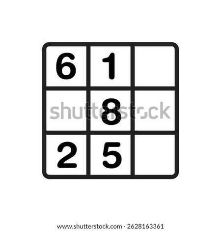 Table Game Sudoku Outline Icon Vector Illustration