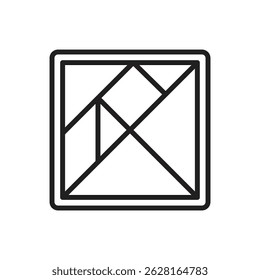 Table Game Tangram Outline Icon Vector Illustration