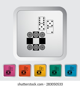 Table games. Single flat icon on the button. Vector illustration.