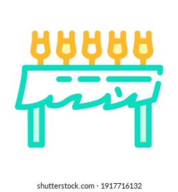 con gafas y vectores de iconos de color de viento. mesa con gafas y señal de viento. ilustración de símbolo aislado