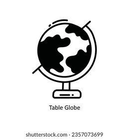 Icono de diseño del doodle de globo de tabla. Símbolo de escuela y estudio sobre fondo blanco archivo EPS 10 