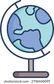 Diseño de icono de color lineal de globo de mesa