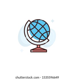 Table Globe vector illustration. Outline filled Seo & Web icons.