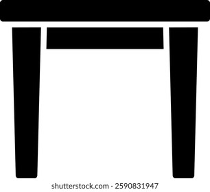 Table glyph Icon. Dining table vector, modern table design, home furniture icon, minimal table glyph illustration