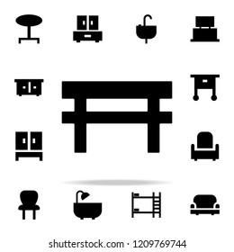 table glyph icon. Furniture icons universal set for web and mobile