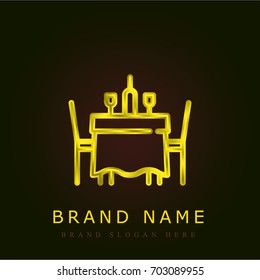 Table golden metallic logo