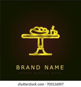 Table golden metallic logo