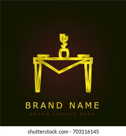 Table golden metallic logo