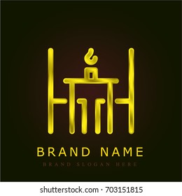 Table golden metallic logo