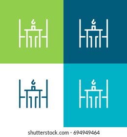 Table green and blue material color minimal icon or logo design