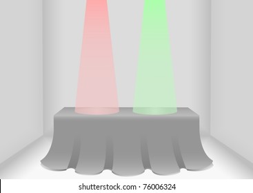 Table with green and red lights indicating success or failure respectively