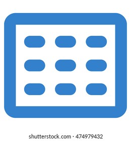 Table Grid vector icon. Style is stroke flat icon symbol, cobalt color, white background.