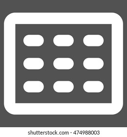 Table Grid vector icon. Style is outline flat icon symbol, white color, gray background.