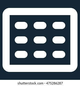 Table Grid vector icon. Style is stroke flat icon symbol, white color, dark blue background.