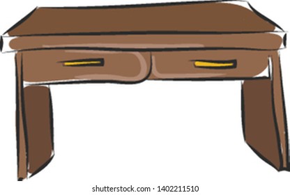 Diseño dibujado a mano de tabla, ilustración, vector sobre fondo blanco.