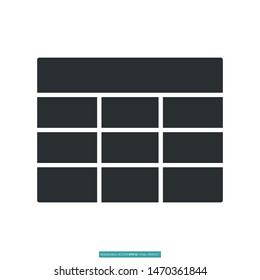 Table heading icon vector illustration logo template for many purpose