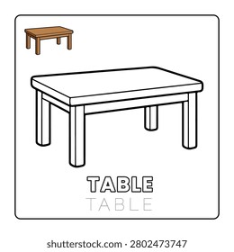 Table House Items Coloring
