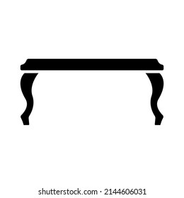 Table icon. Bench. Black silhouette. Front side view. Vector simple flat graphic illustration. Isolated object on a white background. Isolate.