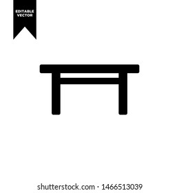 TABLE ICON BLACK COLOR FLAT CLIP ART