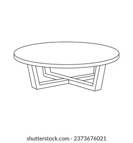 Table icon black outline vector. Doodle Vector illustration. coloring page 