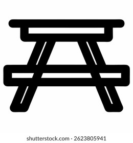 Table icon black vector on white background.